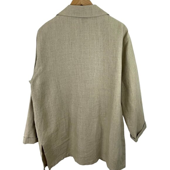 Charter Club Womens Size 10 Brown Linen Button Up Lined Jacket Pockets - Picture 9 of 12